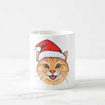 Feestelijke Santa Cat Mok – Perfect Kerstcadeau