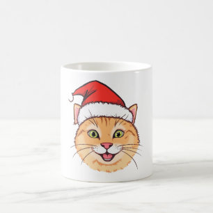 Feestelijke Santa Cat Mok – Perfect Kerstcadeau