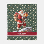 Feestelijke Santa Claus Deken met Aangepaste Naam (Voorkant)