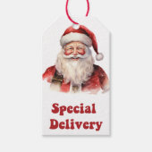 Feestelijke Santa Claus levering label voor vakant Cadeaulabel (Voorkant)