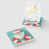 Feestelijke Santa Claus Stone Onderzetter (Zijkant)