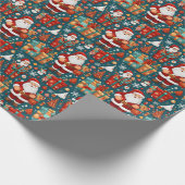 Feestelijke Santa Delight Cadeaupapier (Hoek)