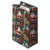 Feestelijke Santa Delight Klein Cadeauzakje (Voorkant Gekanteld)