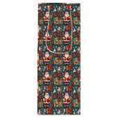 Feestelijke Santa Delight Wijn Cadeautas (Voorkant)