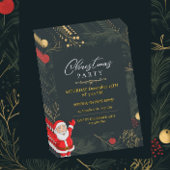 Feestelijke Santa Evergreen kerstfeest uitnodiging
