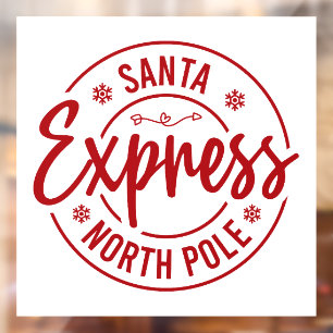 Feestelijke Santa Express Noordpool Raamsticker