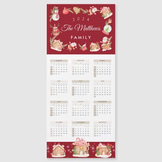 Feestelijke Santa Gingerbread House 2024 Magnetisc (Voorkant)