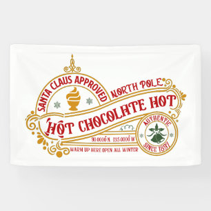 Feestelijke Santa goedgekeurde warme chocolademelk Spandoek
