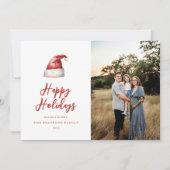 Feestelijke Santa Hat Foto Feestdagenkaart (Voorkant)