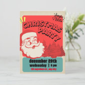 Feestelijke Santa Hat Kerstfeest Uitnodiging (Staand voorkant)