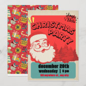 Feestelijke Santa Hat Kerstfeest Uitnodiging (Voorkant / Achterkant)
