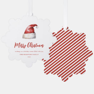 Feestelijke Santa Hat Ornament Kaart