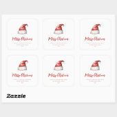 Feestelijke Santa Hat Vierkante Sticker (Vel)