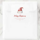 Feestelijke Santa Hat Vierkante Sticker (Tas)