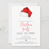 Feestelijke Santa Hat Zwart Kerstfeest Kaart (Voorkant)