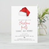 Feestelijke Santa Hat Zwart Kerstfeest Kaart (Staand voorkant)