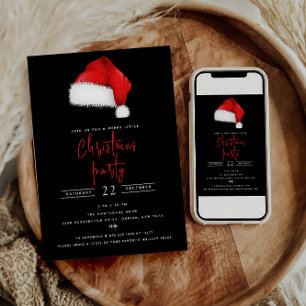 Feestelijke Santa Hat Zwart Kerstfeest Kaart