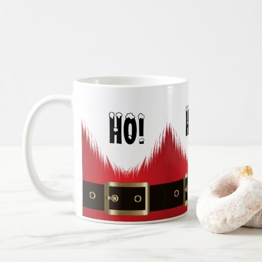"Feestelijke Santa Ho Ho Ho" Kerstmis Koffiemok (Met donut)