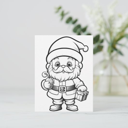 Feestelijke Santa kinder kleurstof Briefkaart (Staand voorkant)