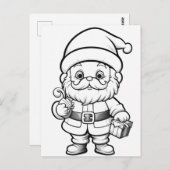Feestelijke Santa kinder kleurstof Briefkaart (Voorkant / Achterkant)