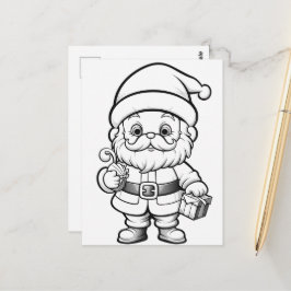 Feestelijke Santa kinder kleurstof Briefkaart