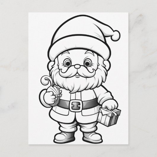 Feestelijke Santa kinder kleurstof Briefkaart (Voorkant)