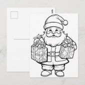 Feestelijke Santa kinder kleurstof Briefkaart (Voorkant / Achterkant)
