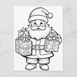 Feestelijke Santa kinder kleurstof Briefkaart