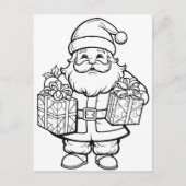 Feestelijke Santa kinder kleurstof Briefkaart (Voorkant)