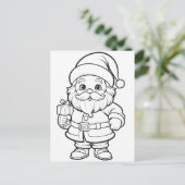 Feestelijke Santa kinder kleurstof Briefkaart (Staand voorkant)