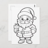Feestelijke Santa kinder kleurstof Briefkaart (Voorkant / Achterkant)