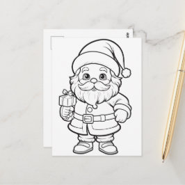 Feestelijke Santa kinder kleurstof Briefkaart