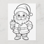 Feestelijke Santa kinder kleurstof Briefkaart (Voorkant)