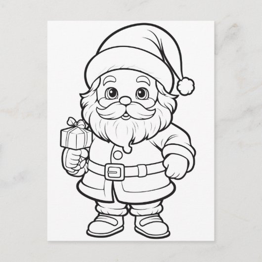 Feestelijke Santa kinder kleurstof Briefkaart (Voorkant)