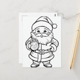 Feestelijke Santa kinder kleurstof Briefkaart
