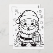 Feestelijke Santa kinder kleurstof Briefkaart (Voorkant / Achterkant)