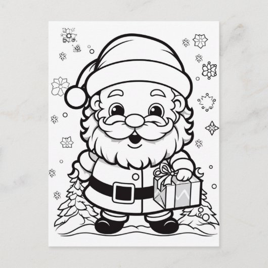 Feestelijke Santa kinder kleurstof Briefkaart (Voorkant)