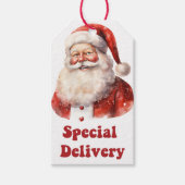 Feestelijke Santa levering labels voor vakantie ve Cadeaulabel (Voorkant)