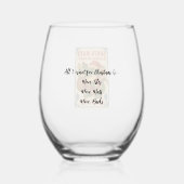 Feestelijke Santa Mahj-wijn glas (Achterkant)