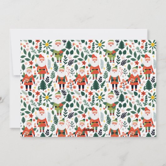 Feestelijke Santa Patroon Kerstmis Foto Feestdagenkaart (Achterkant)