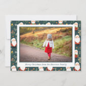 Feestelijke Santa Patroon Kerstmis Foto Feestdagenkaart (Voorkant)