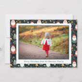 Feestelijke Santa Patroon Kerstmis Foto Feestdagenkaart (Voorkant)