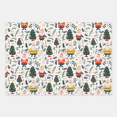 Feestelijke Santa Patroon Wrapping Papier Bladen Inpakpapier Vel (Voorkant 3)