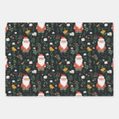 Feestelijke Santa Patroon Wrapping Papier Bladen Inpakpapier Vel (Voorkant)