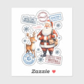 Feestelijke Santa & Reindeer Stickers (Vel)