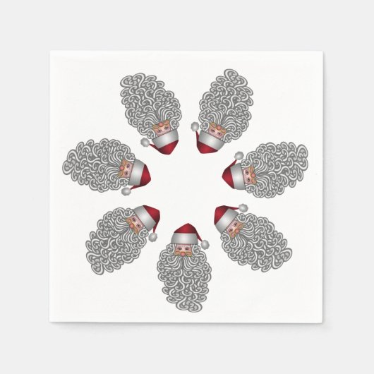 Feestelijke Santa Ring Holiday Party Servetten (Voorkant)