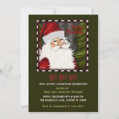 Feestelijke Santa Rood Groen Vrolijk Kerstfeest Kaart (Voorkant)