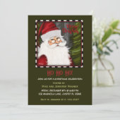 Feestelijke Santa Rood Groen Vrolijk Kerstfeest Kaart (Staand voorkant)