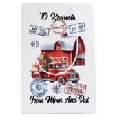 Feestelijke Santa Sack met vakantie Stickers en ge Medium Cadeauzakje (Voorkant)