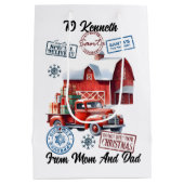 Feestelijke Santa Sack met vakantie Stickers en ge Medium Cadeauzakje (Achterkant)
